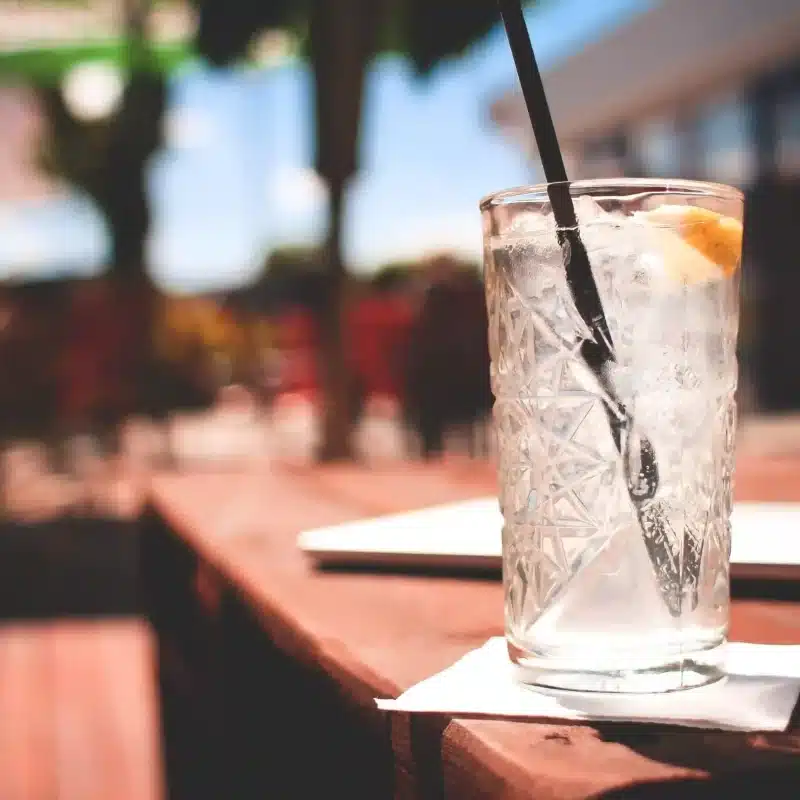 Close up of a drink on a table