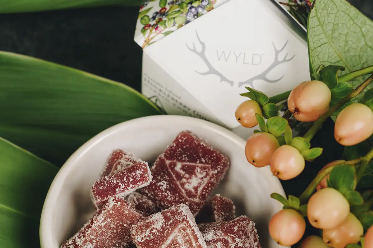 WYLD product with fruits on side