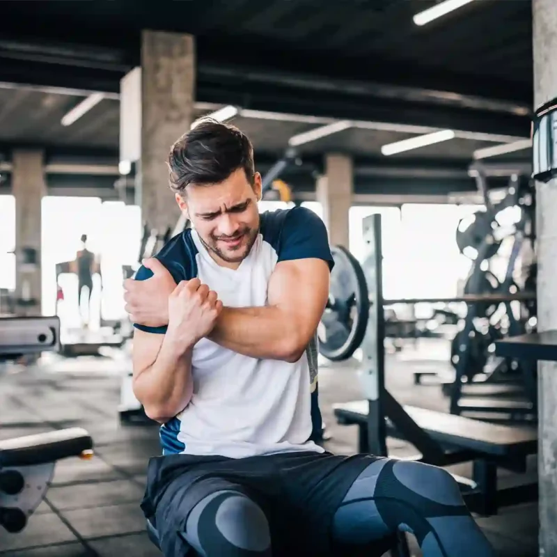 Man suffering pain after engaging in sports