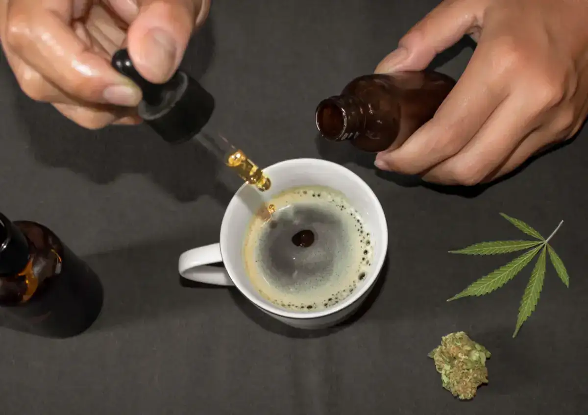 cannabis drops and coffee