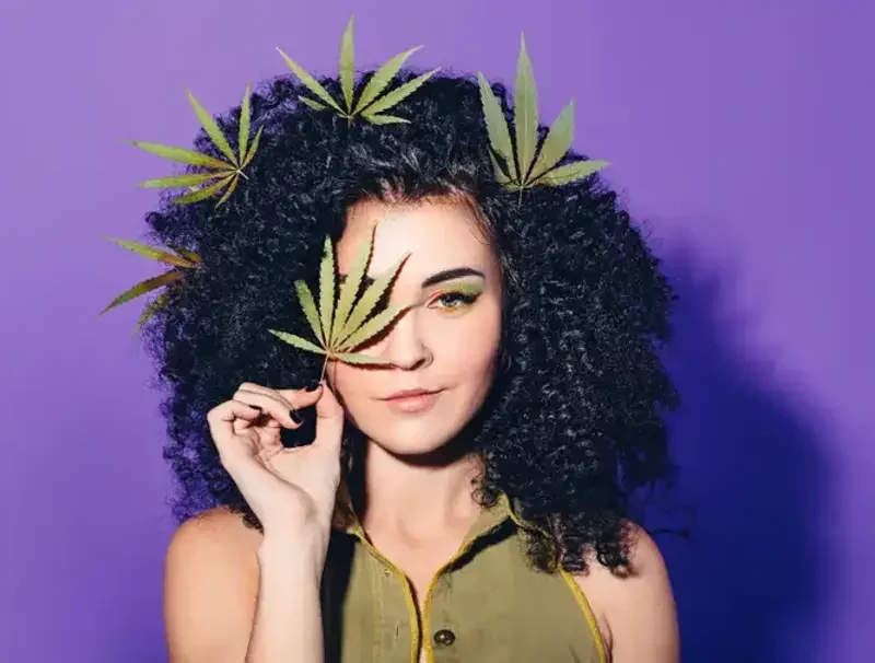 woman with cannabis