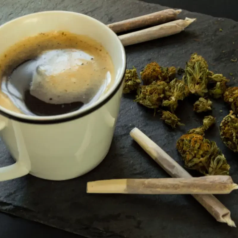 Coffee and Cannabis on table