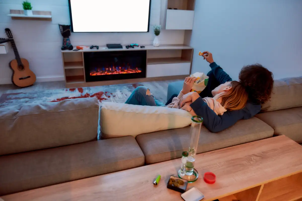 Young couple watching Movies together